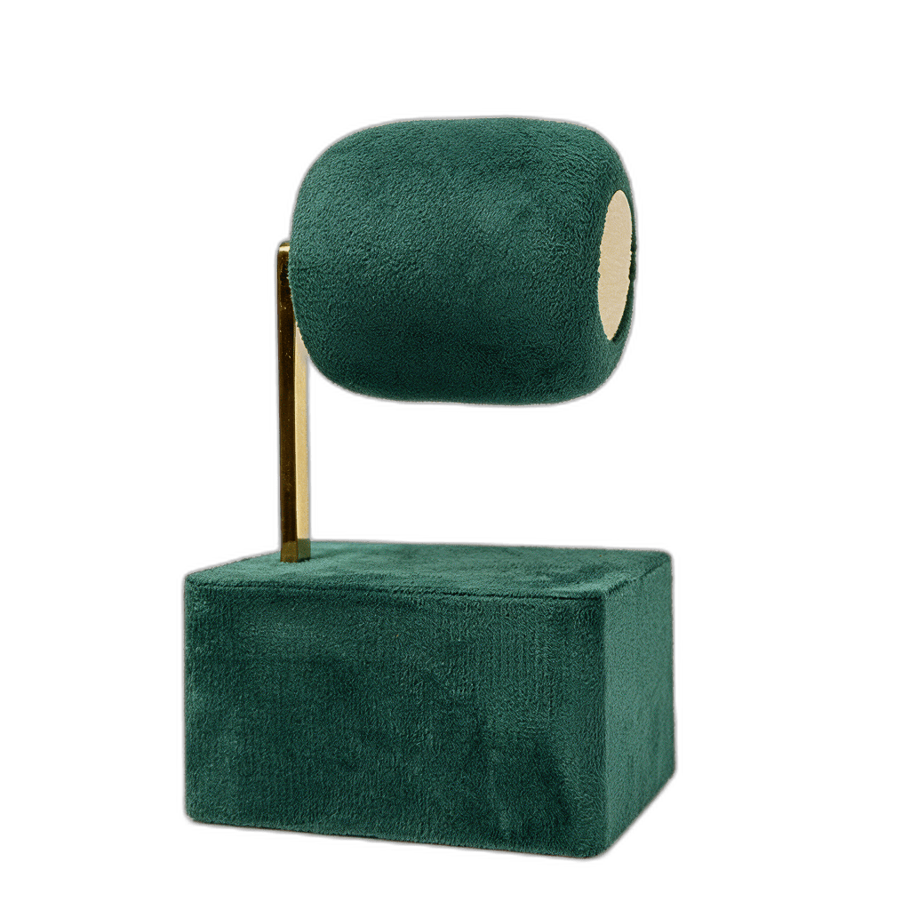 Studio 96 green velvet watch stand, empty